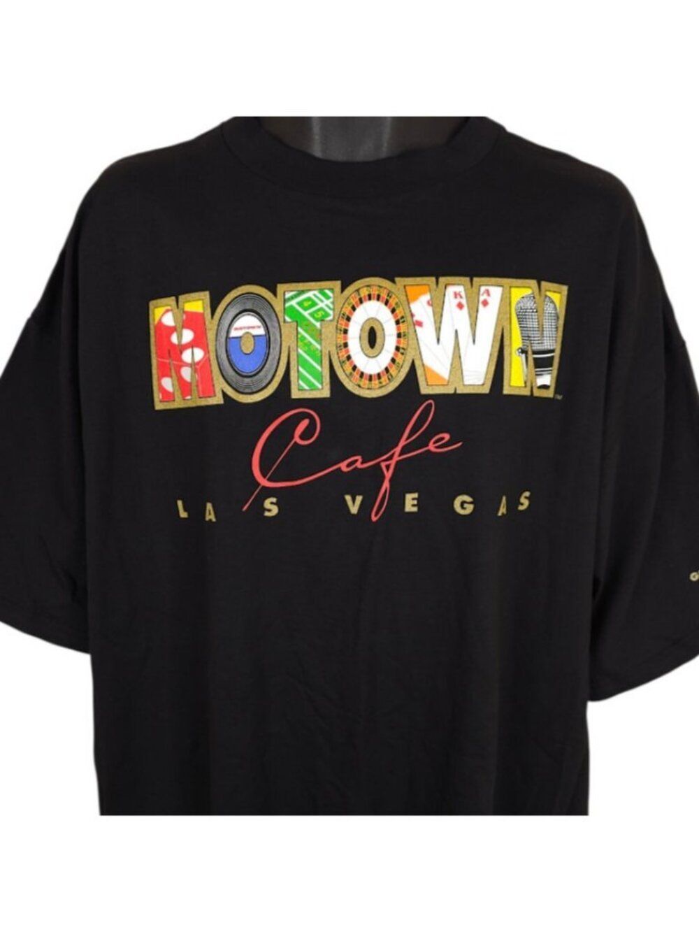 VintageβMotown Cafe T Shirt Mens Size 2XL Black 90s Las Vegas Made In USA